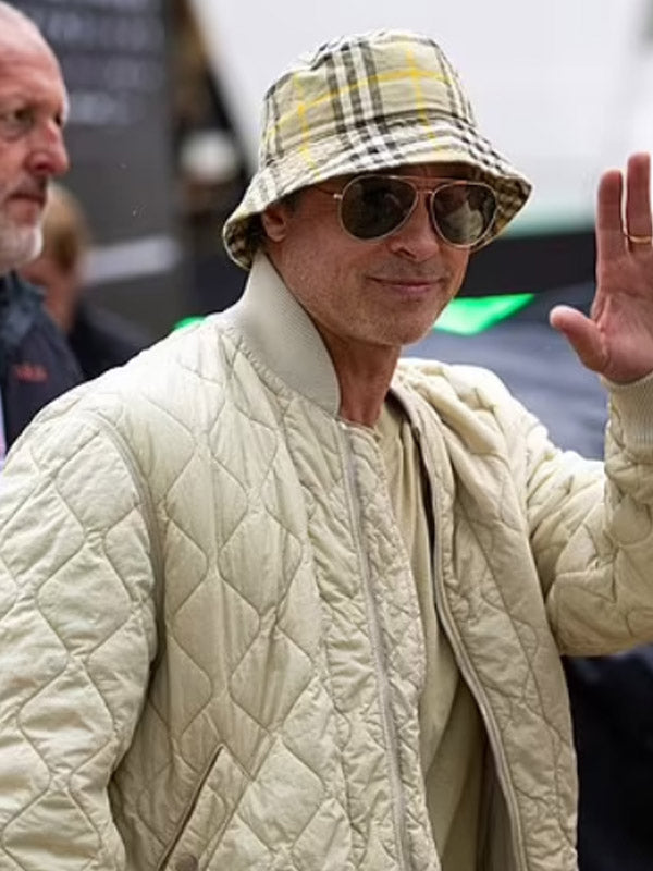 Brad Pitt F1 Movie Quilted Bomber Jacket