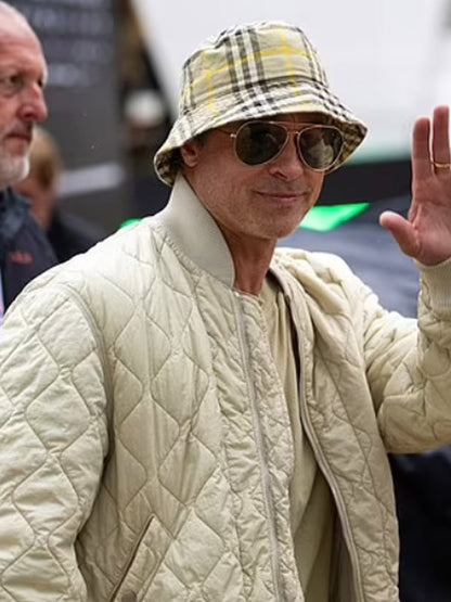 Brad Pitt F1 Movie Quilted Bomber Jacket