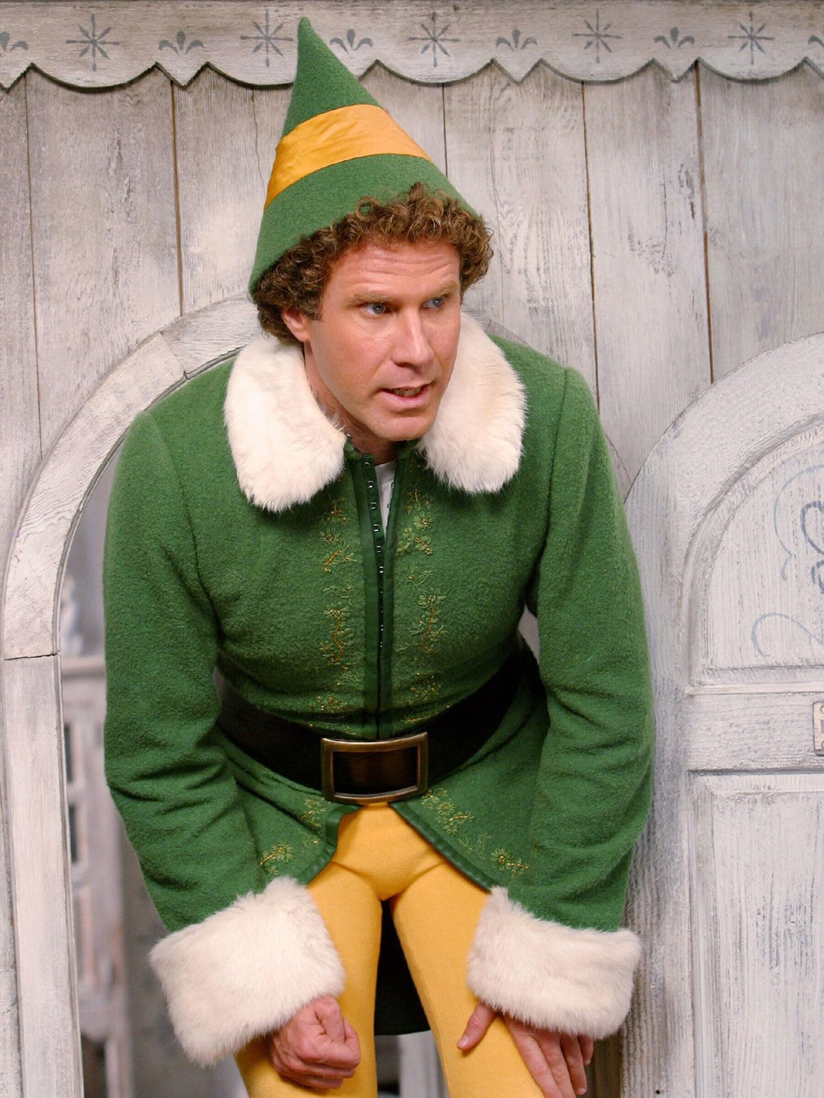 Buddy Elf Will Ferrell Costume Green Coat