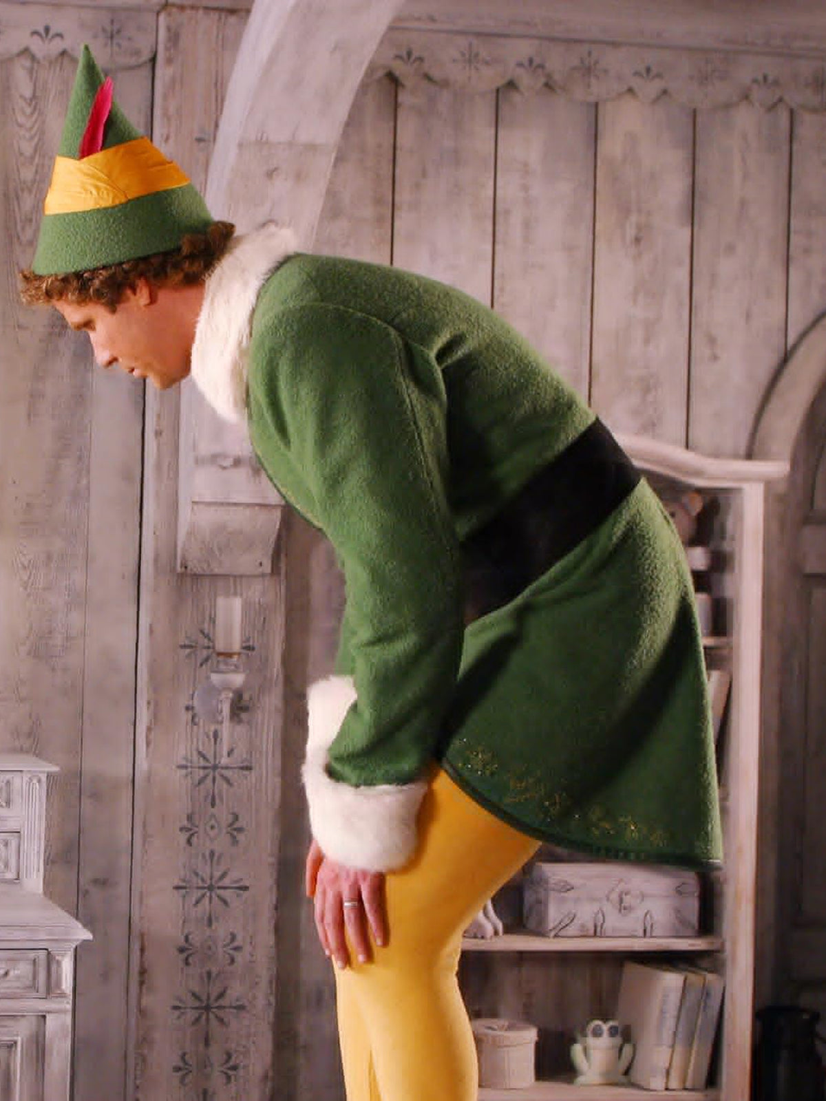 Buddy Elf Will Ferrell Costume Green Coat