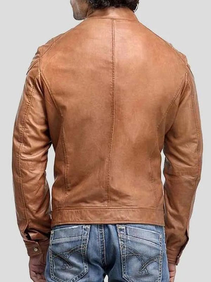Cafe Racer Brown Real Leather Jacket