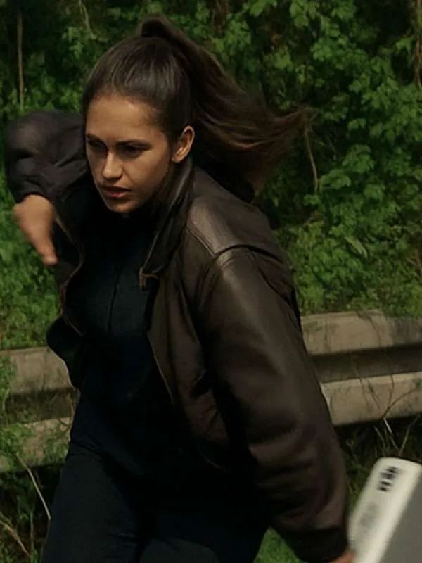 Carjackers Zoé Brown Leather Bomber Jacket