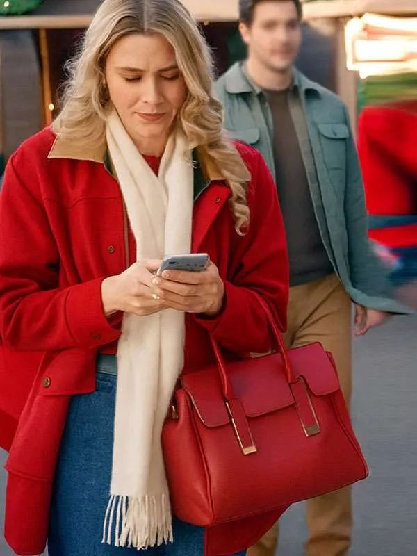 Christmas on Every Page Rose Reid Red Wool Coat