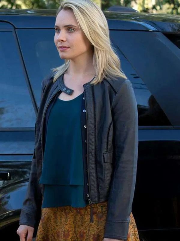 Claire Holt The Originals Blue Leather Jacket