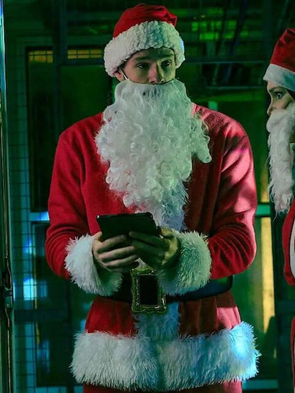 Connor Swindells Jingle Bell Heist Christmas Red Velvet Santa Coat