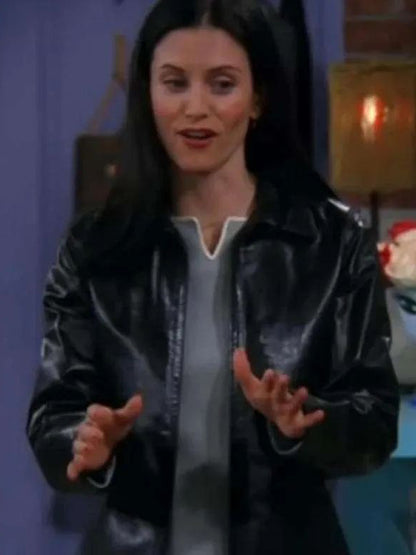 Courteney Cox Friends Black Leather Jacket