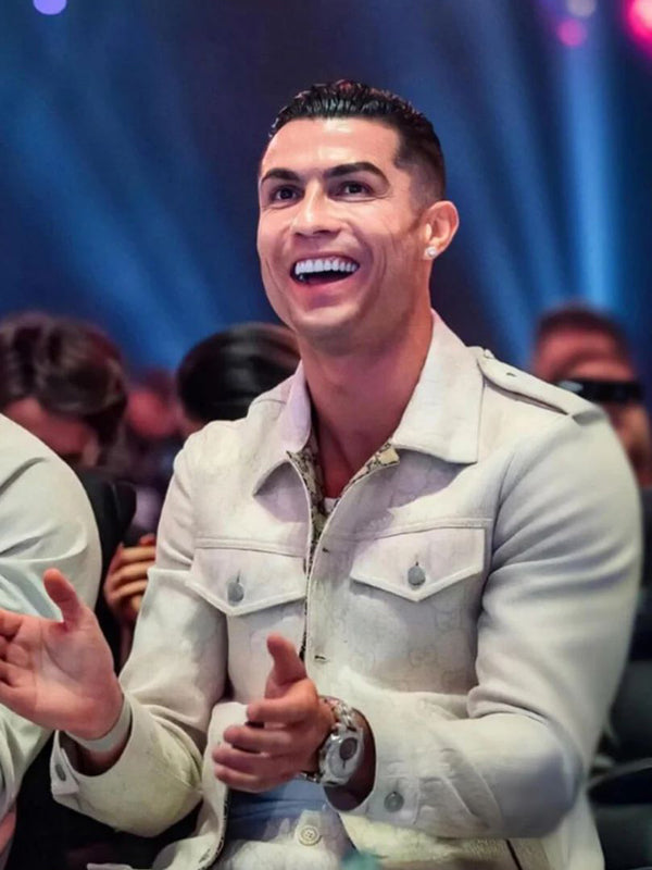 Cristiano Ronaldo White Cotton Jacket