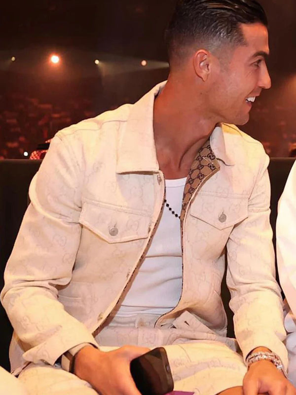Cristiano Ronaldo White Cotton Jacket