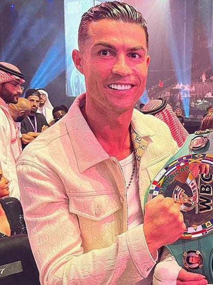 Cristiano Ronaldo White Cotton Jacket