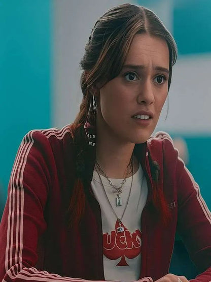 Daddy Issues S02 Aimee Lou Wood Red Track Jacket