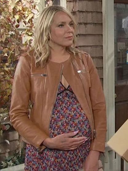 Days of Our Lives Arianne Zucker Brown Leather Jacket