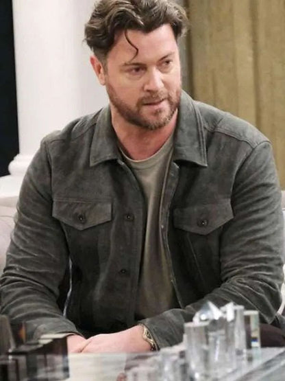 Days of Our Lives Daniel Feuerriegel Gray Leather Jacket