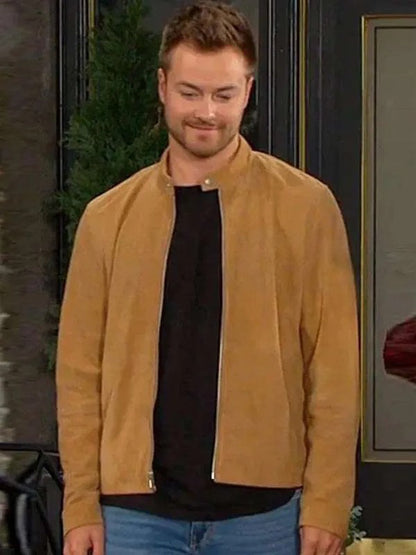 Days of Our Lives Peyton Meyer Brown Suede Jacket