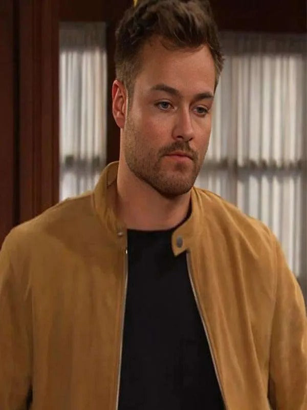 Days of Our Lives Peyton Meyer Brown Suede Jacket