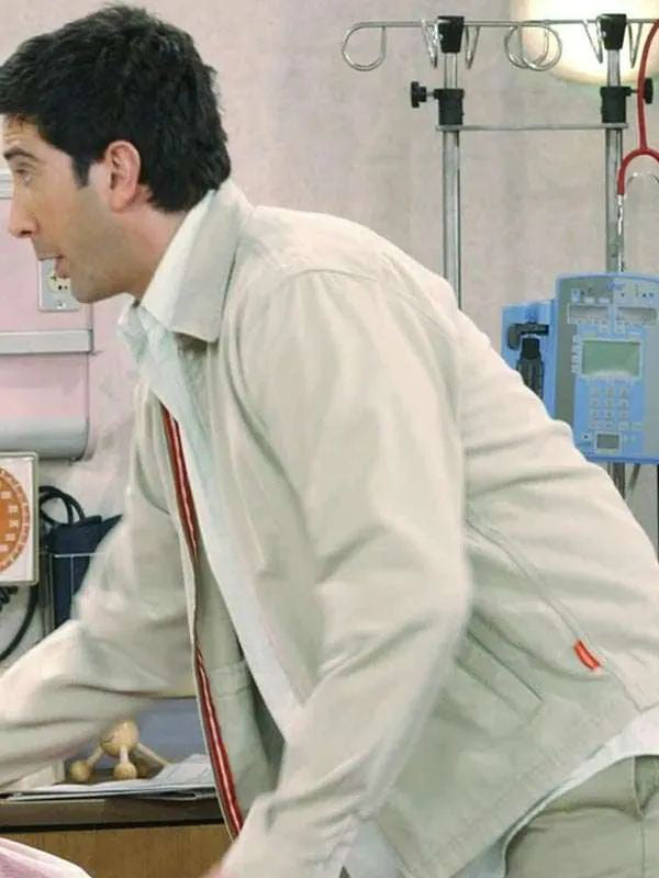 Dr. Ross Geller Friends White Cotton Jacket