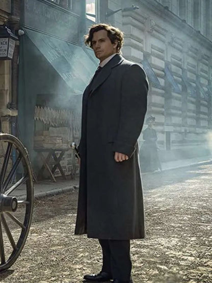 Enola Holmes 2 Henry Cavill Black Wool Coat