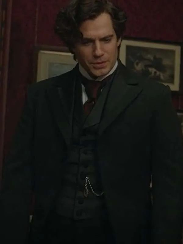 Enola Holmes 2 Henry Cavill Black Wool Coat
