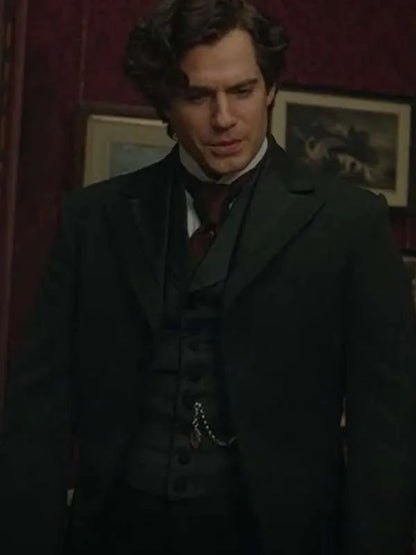 Enola Holmes 2 Henry Cavill Black Wool Coat