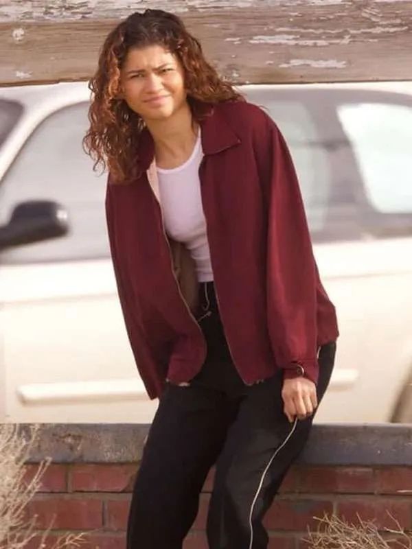 Euphoria S03 Zendaya Red Cotton Jacket