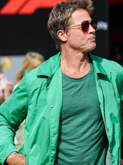 F1 2025 Brad Pitt Green Cotton Jacket