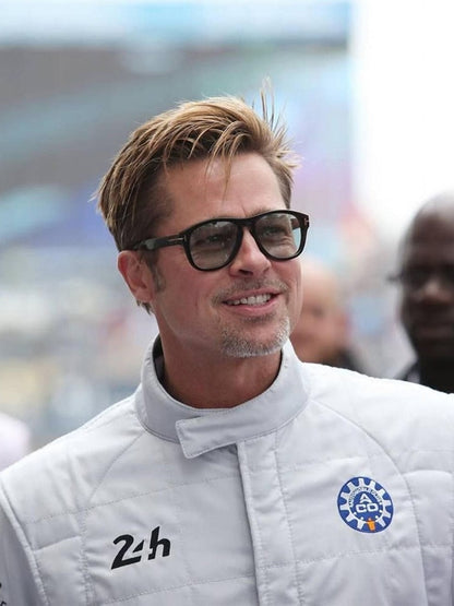 F1 Movie 2025 Brad Pitt White Jumpsuit