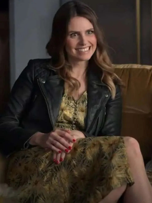 Flo Collins Ted Lasso S02 Black Biker Leather Jacket