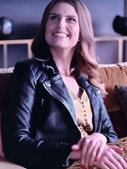 Flo Collins Ted Lasso S02 Black Biker Leather Jacket