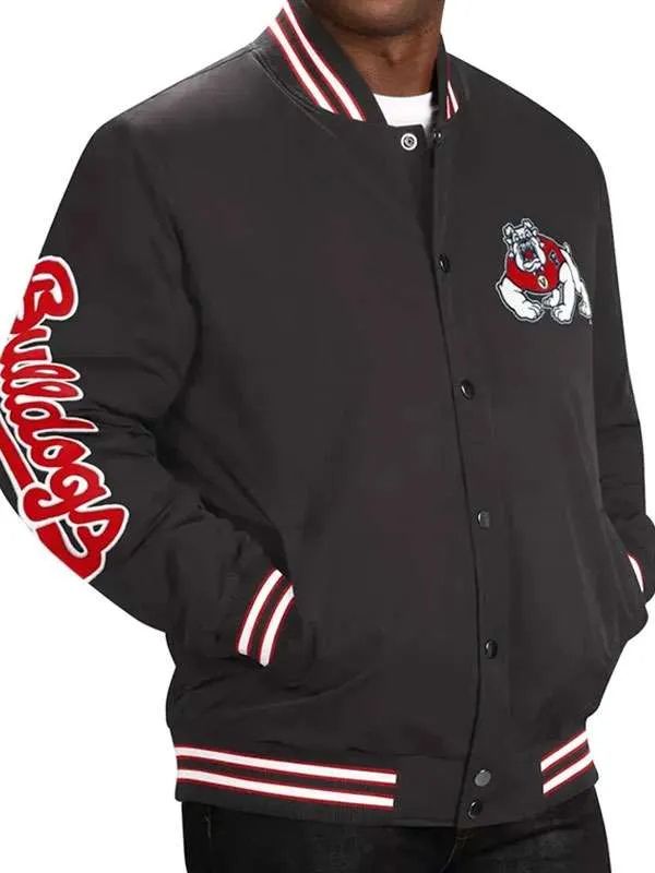 Fresno State Bulldogs Black Varsity Jacket for Men and Women