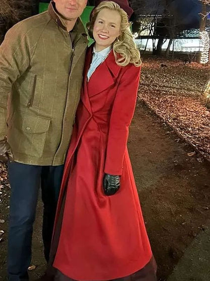 Ginna Claire Mason A Newport Christmas Red Wool Trench Coat