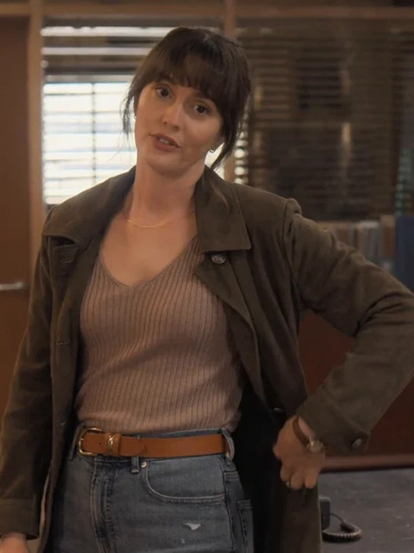 Good Cop/Bad Cop S01 Leighton Meester Brown Suede Coat