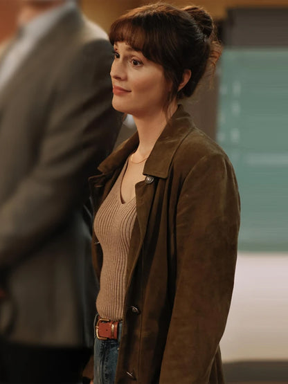 Good Cop/Bad Cop S01 Leighton Meester Brown Suede Coat