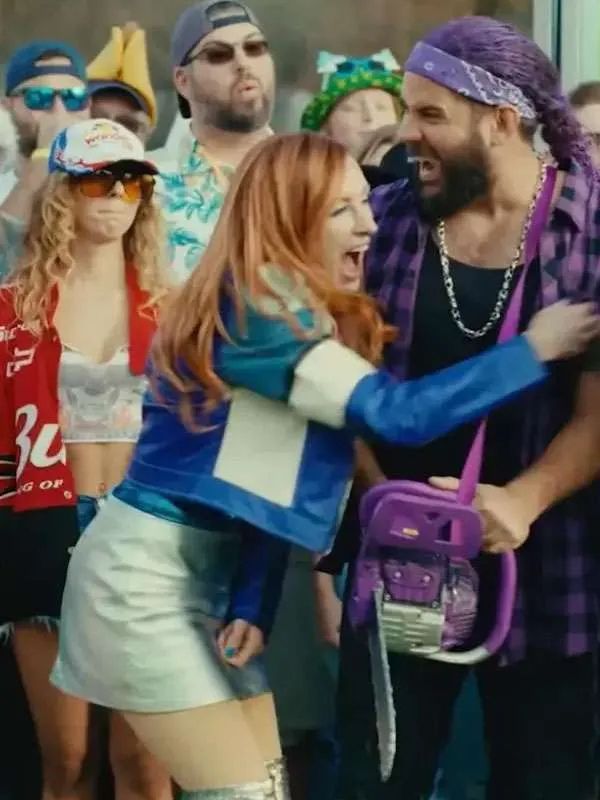 Happy Gilmore 2 Becky Lynch Blue Leather Jacket