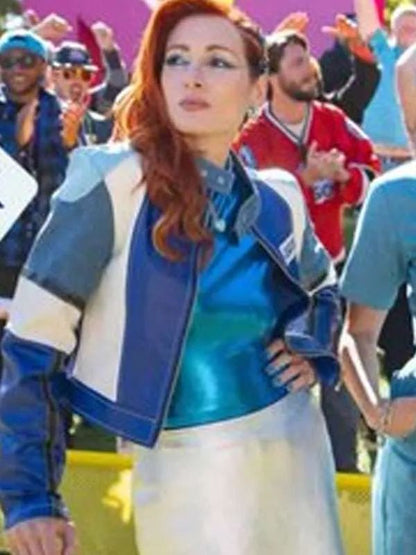 Happy Gilmore 2 Becky Lynch Blue Leather Jacket