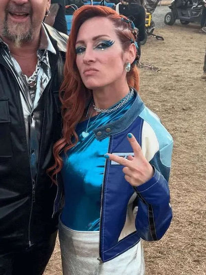 Happy Gilmore 2 Becky Lynch Blue Leather Jacket