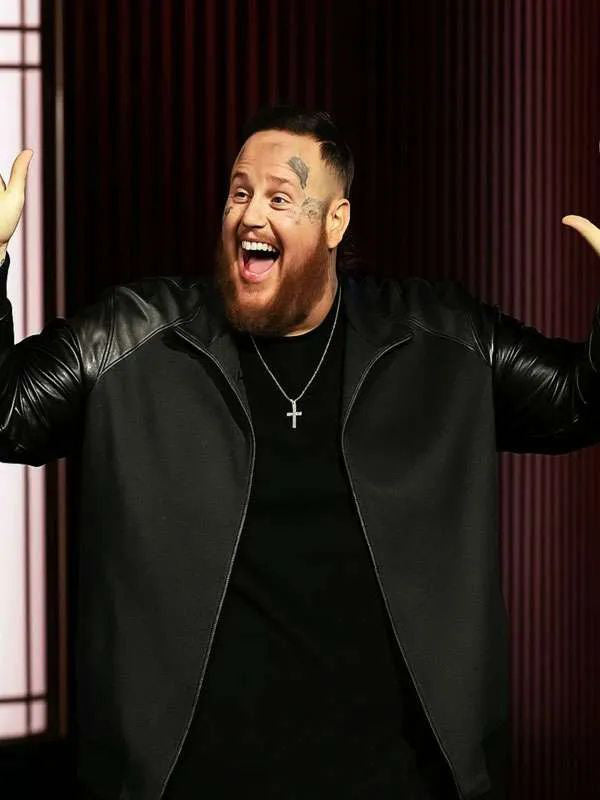 Jelly Roll Jimmy Kimmel Live Show Black Leather Jacket