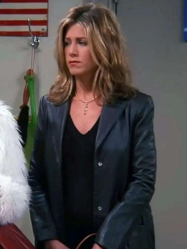 Jennifer Aniston Friends S08 Black Leather Coat