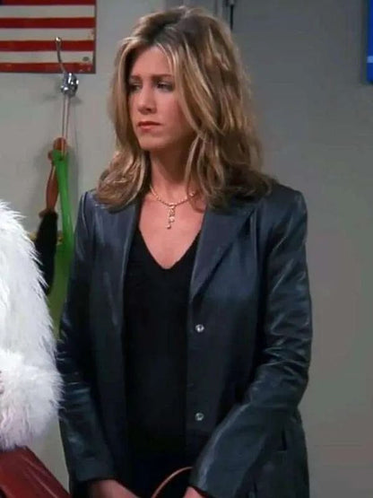 Jennifer Aniston Friends S08 Black Leather Coat