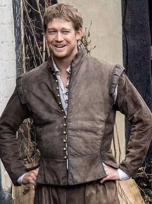 Joe Alwyn Hamnet Brown Suede Leather Vest