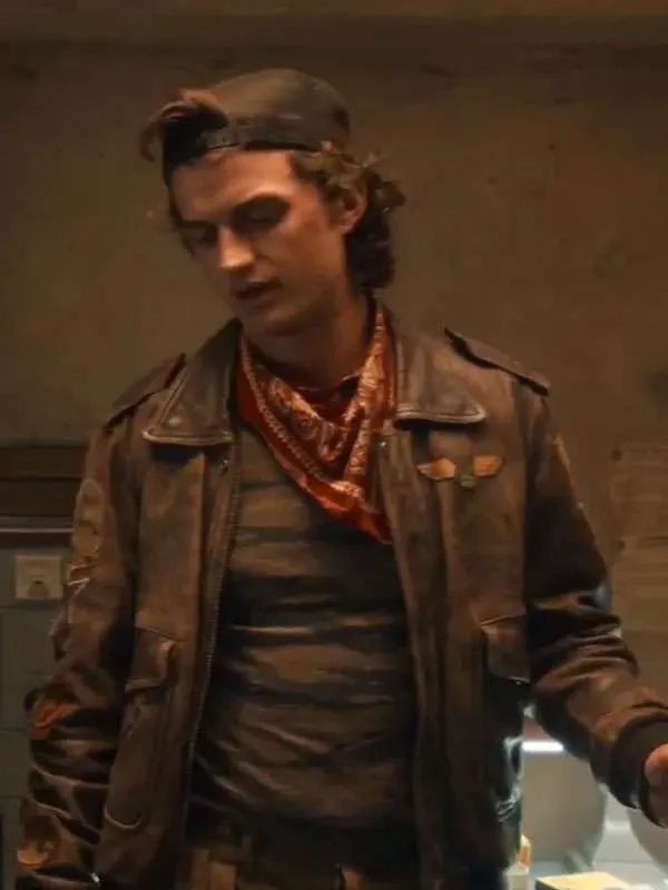 Joe Keery Stranger Things S05 Brown Bomber Leather Jacket