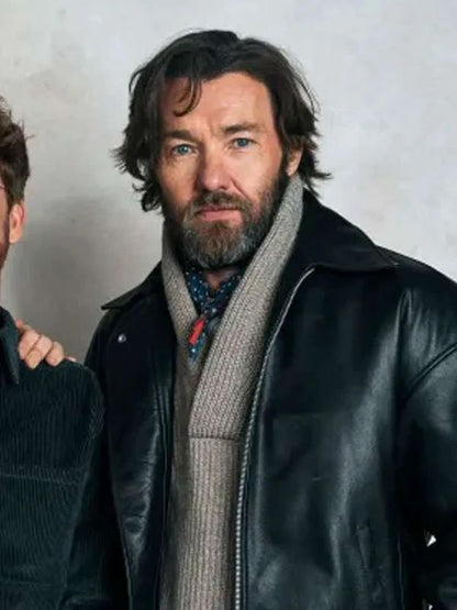 Joel Edgerton Train Dreams Black Leather Jacket
