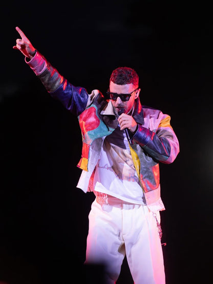 Justin Timberlake Lollapalooza Paris Color Block Leather Jacket