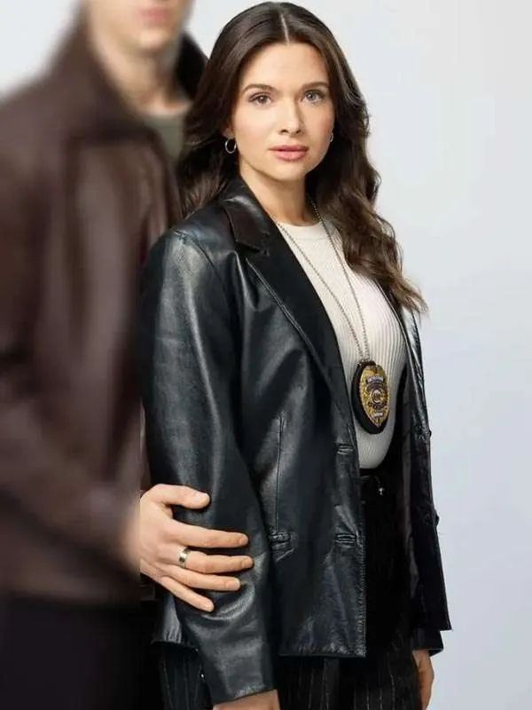 Katie Stevens Providence Falls S01 Black Leather Blazer