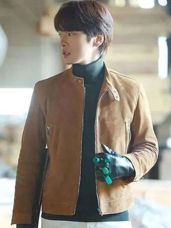 Kim Jung-hyun Crash Landing on You Brown Suede Leather Jacket