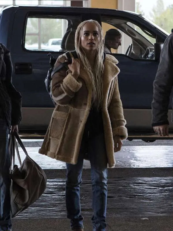 Kin Milly Zoe Kravitz Shearling Leather Coat