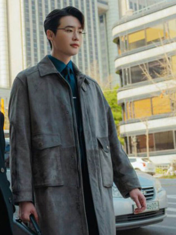 Lee Jong-suk Law and the City Gray Leather Coat