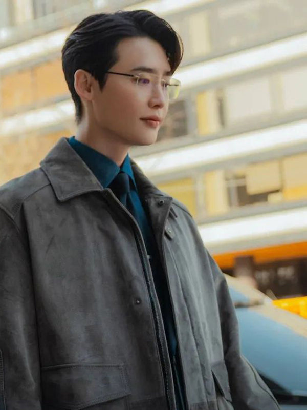 Lee Jong-suk Law and the City Gray Leather Coat