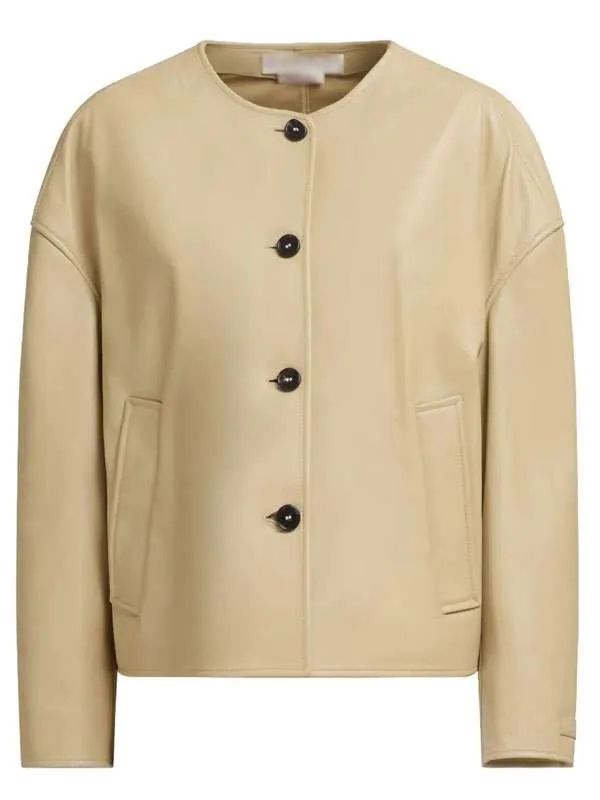 Loot S03 Maya Rudolph Beige Leather Jacket