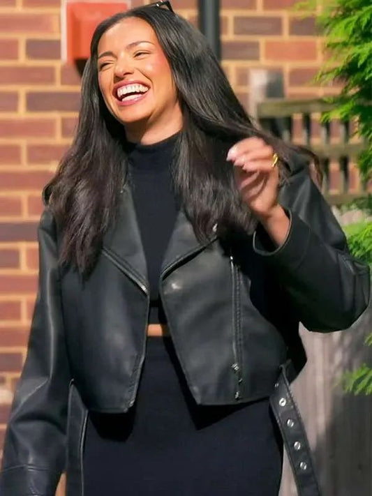 Love Is Blind: UK S02 Katisha Atkinson Black Biker Leather Jacket