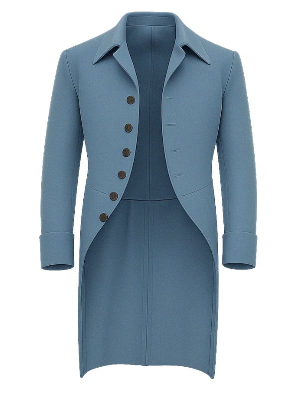 Luke Thompson Bridgerton S04 Blue Wool Coat