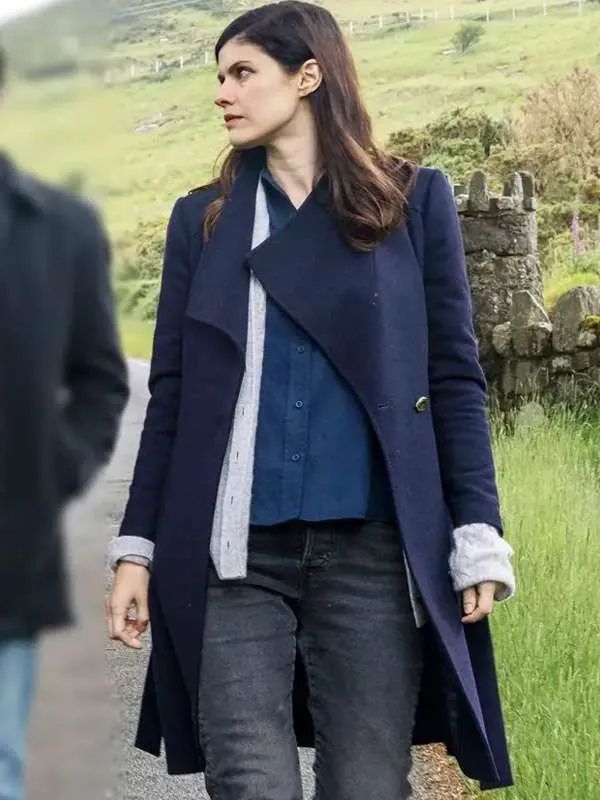 Mayfair Witches S02 Alexandra Daddario Blue Wool Coat